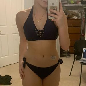 navy cupshe bikini set